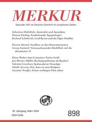 cover image of MERKUR 3/2024, Jg.78
